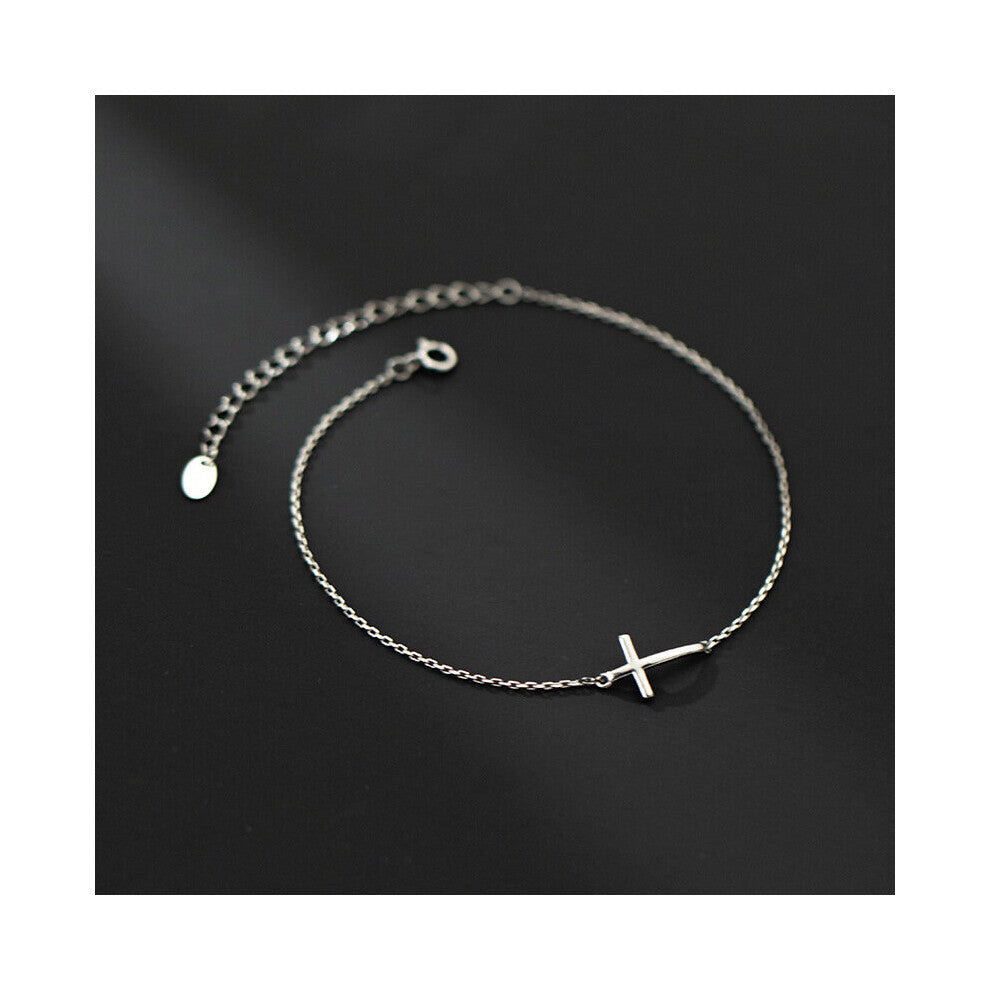 Cross Women Jewelry Anklets For Girls Silver 925 100% Foot Bracelet Leg Chain Accessories Gift Female