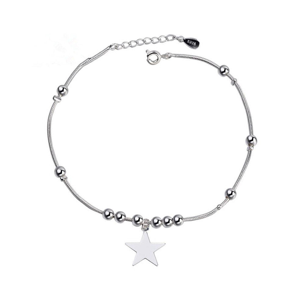 925 Sterling Silver Anklets For Women Stars Ankles Chain Bracelet Jewelry Lady Beach Party Accessories
