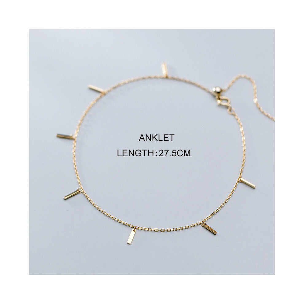 Real 925 Sterling Silver Minimalist Anklet For Women Birthday Party Fine Jewelry Accessories