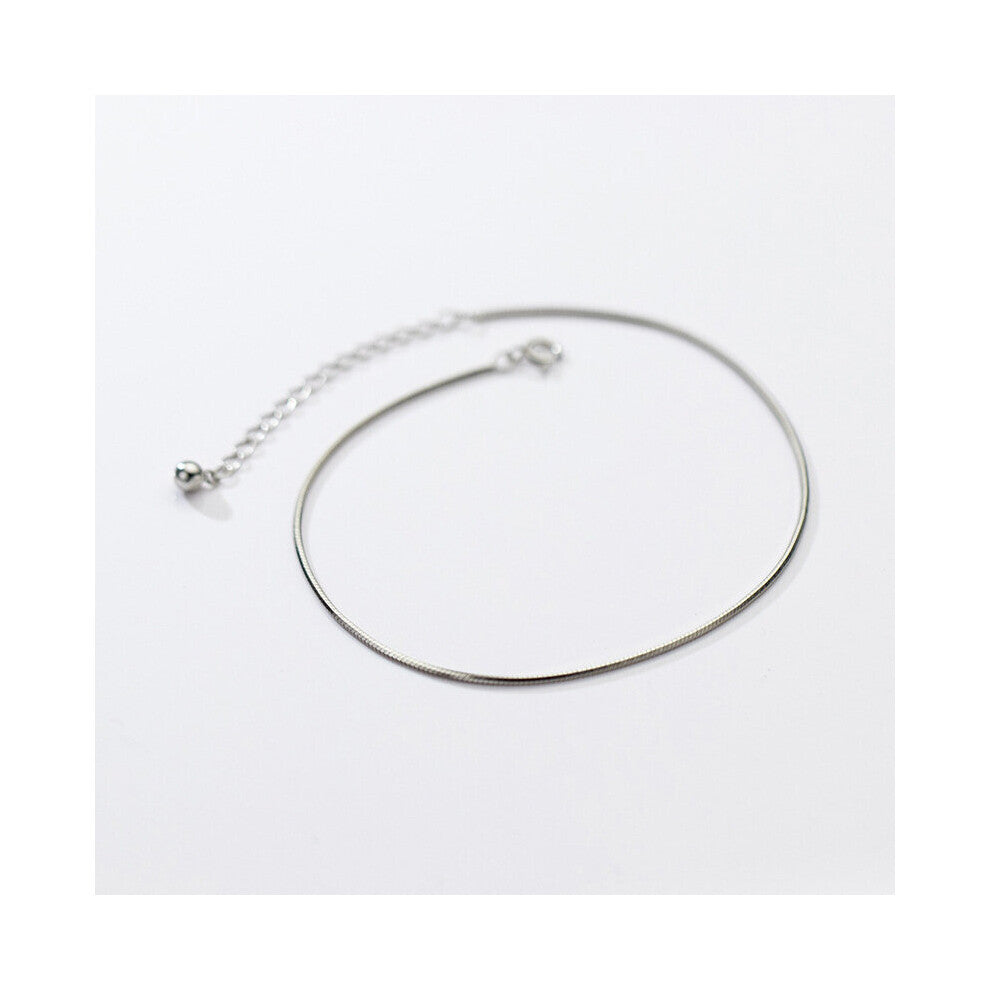925 Sterling Silver Summer Beach Snake Bone Chain Anklet for Women Gothic Charm Foot Jewelry Accessories