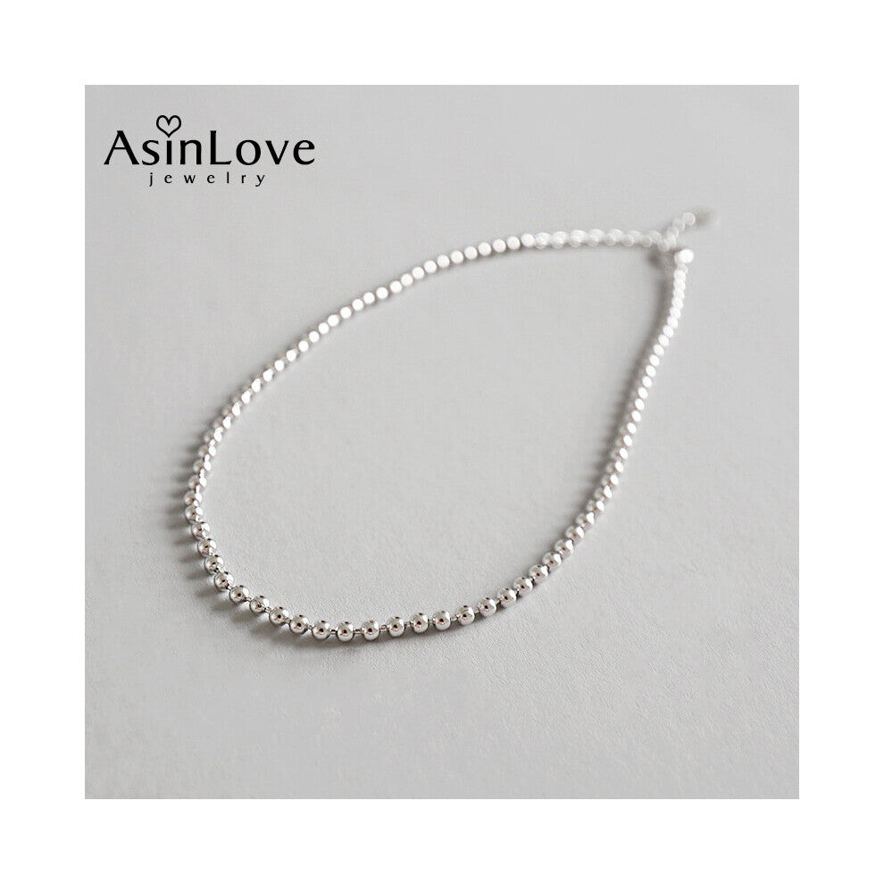 Real 925 Sterling Silver Round Beads Anklet for Women Geometric Summer Anklet Accessories Fine Jewelry