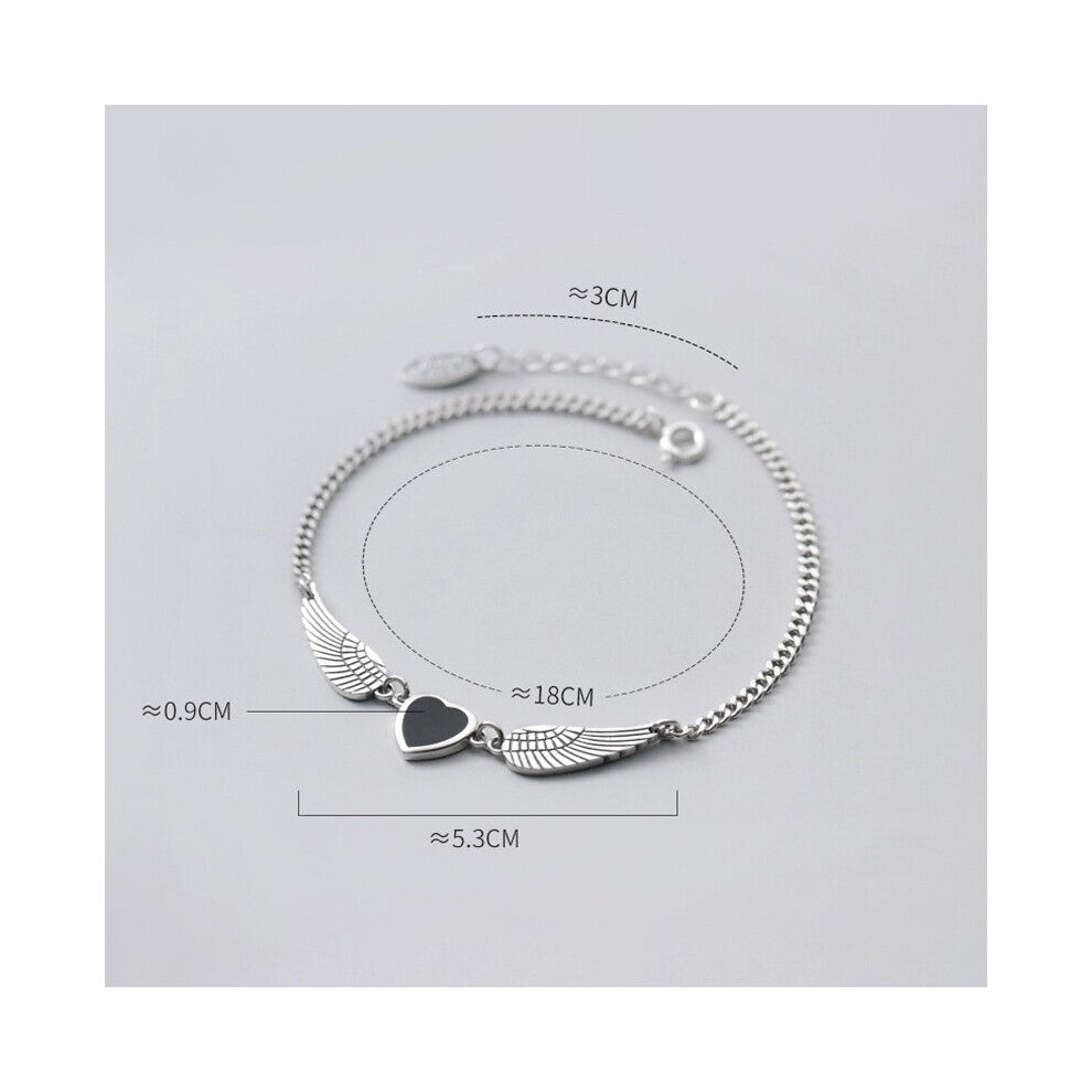 Thai Silver Anklets For You Love Heart Wings Bracelets Woman Silver 925 Chain On Leg Summer Accessories