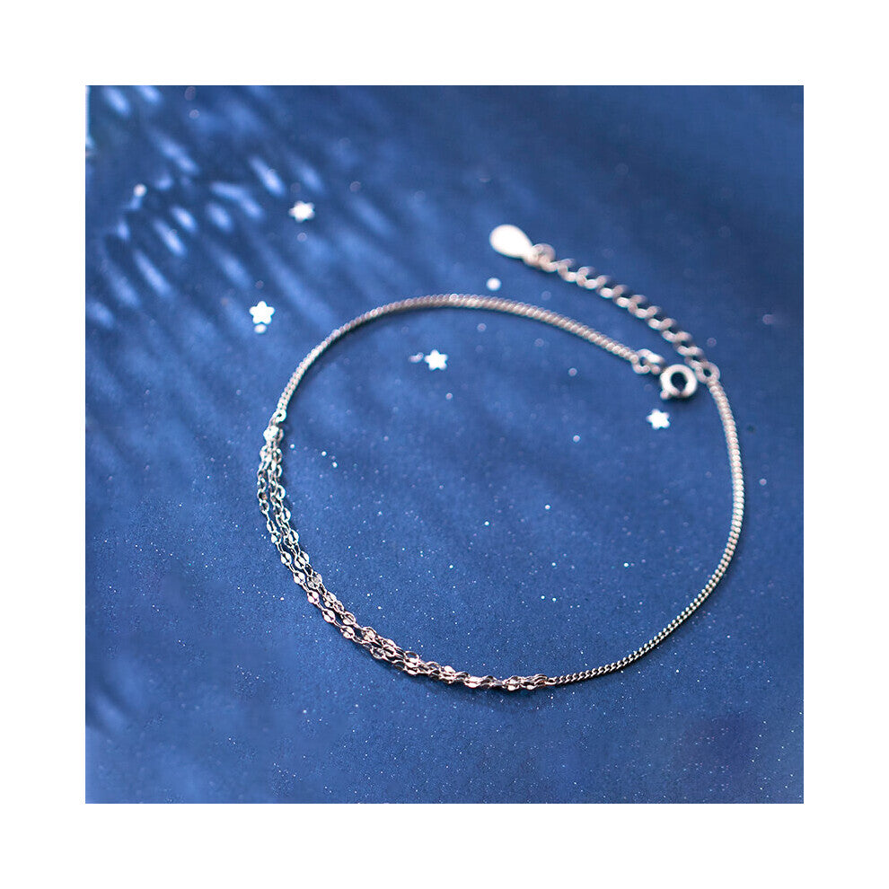 925 Sterling Silver Ankle Bracelets For Women Summer Beach Accessories Female Foot Ornaments Leg Body Chain