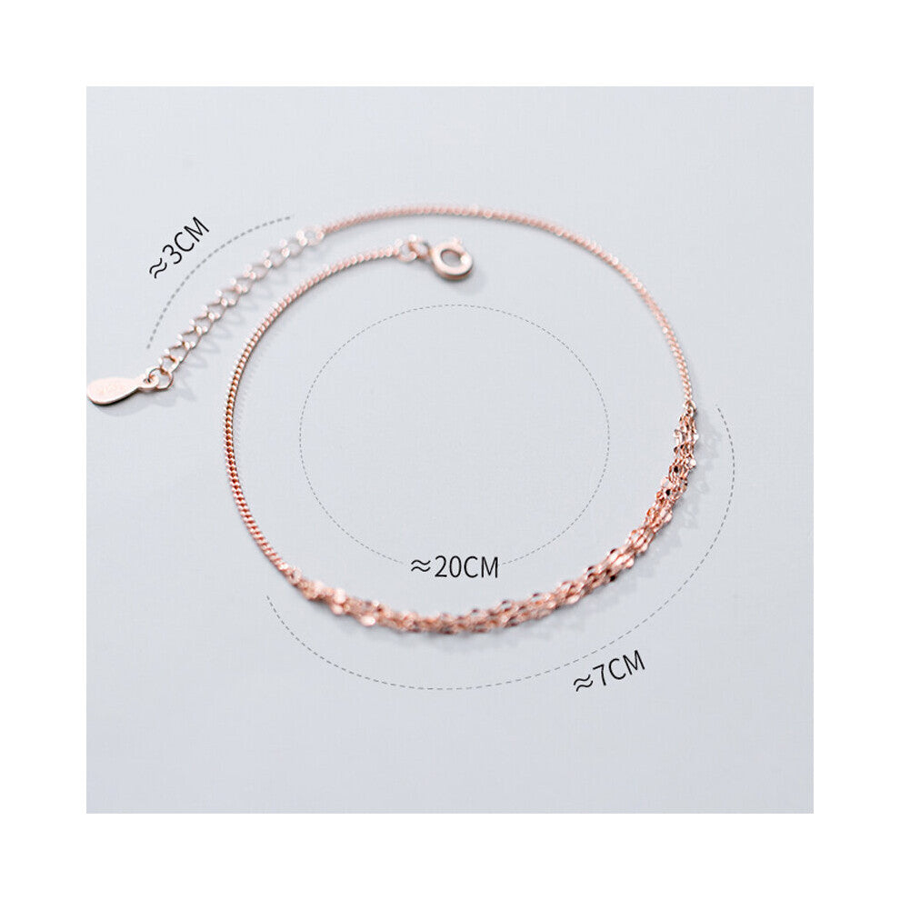 925 Sterling Silver Ankle Bracelets For Women Summer Beach Accessories Female Foot Ornaments Leg Body Chain