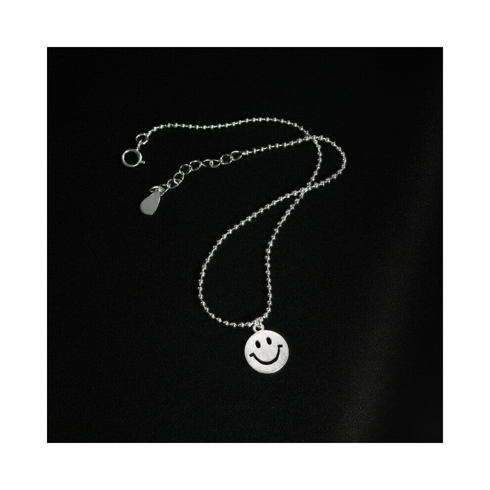 Smiley Anklet Barefoot Leg Bead Chain For Women Silver 925 100% Sterling Accessories Jewelry Gift For Women Girls Mom