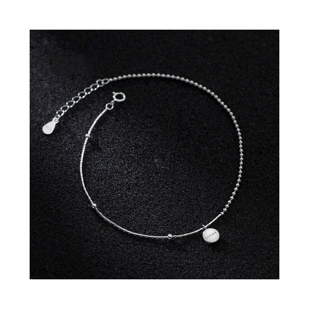 Lucky Leg Chain Female Bracelet Women Real Silver 925 Anklet Ornament Bracelets For Feet Beach Accessories