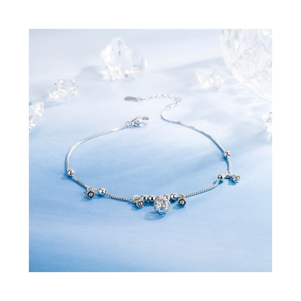 Vintage Hollow Ball Anklet For Women Summer Jewelry Charm 925 Silver bell Anklets Lady Beach Party Accessories