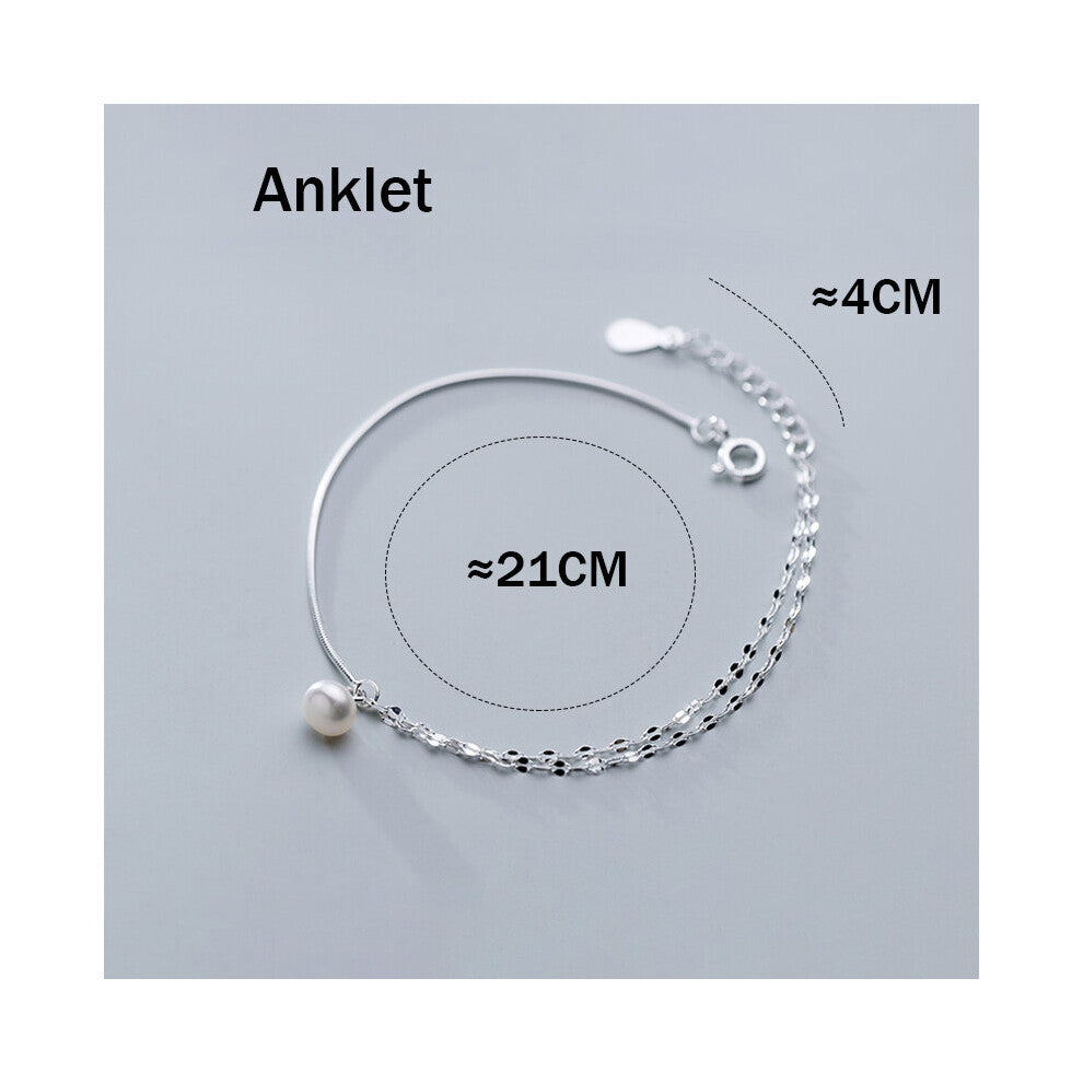 Silver Bracelet Female 925 Anklet Women Sterling Accessories For Jewelry Snake Chain On Leg Silver Decoration Foot Summer S3211