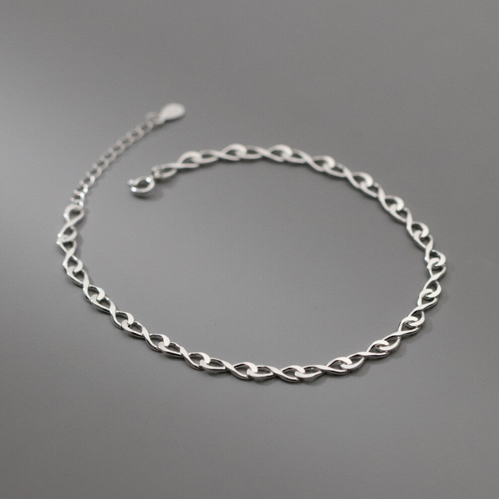 925 Sterling Silver Figure 8 Number Anklet For Women Foot Chain Female Summer Accessories Gift Minimalist