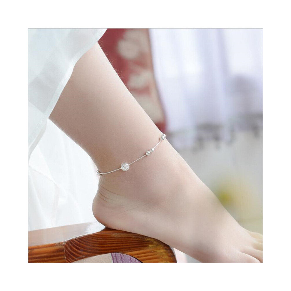 Silver Balls Anklets For Women Jewelry Sterling Silver Jewelry 925 Bracelets Girl Wedidng Accessories