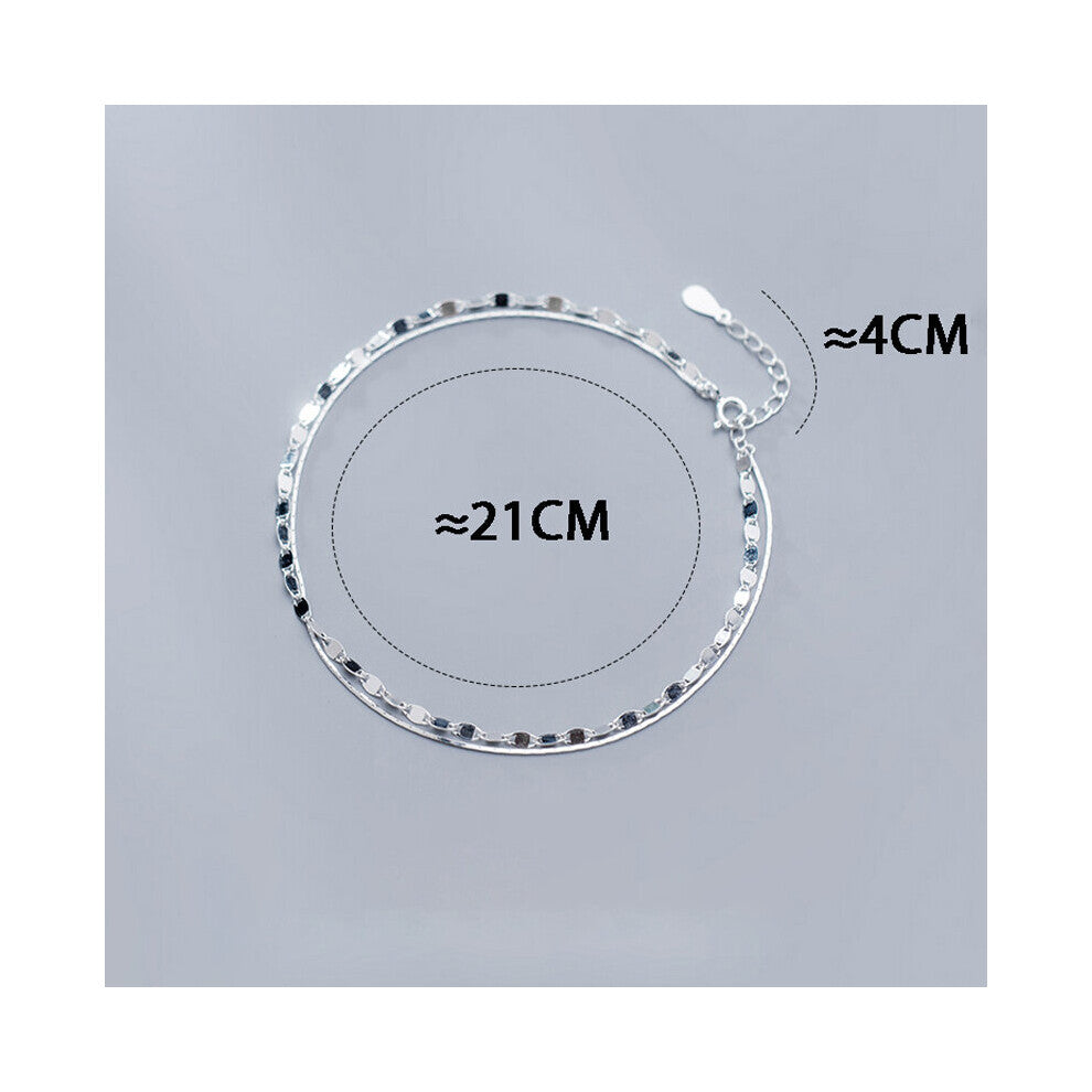 Double Twisted Piece Anklet Bobby Socks 925 Sterling Silver Chain On Leg Summer Accessories Jewelry For Women Long