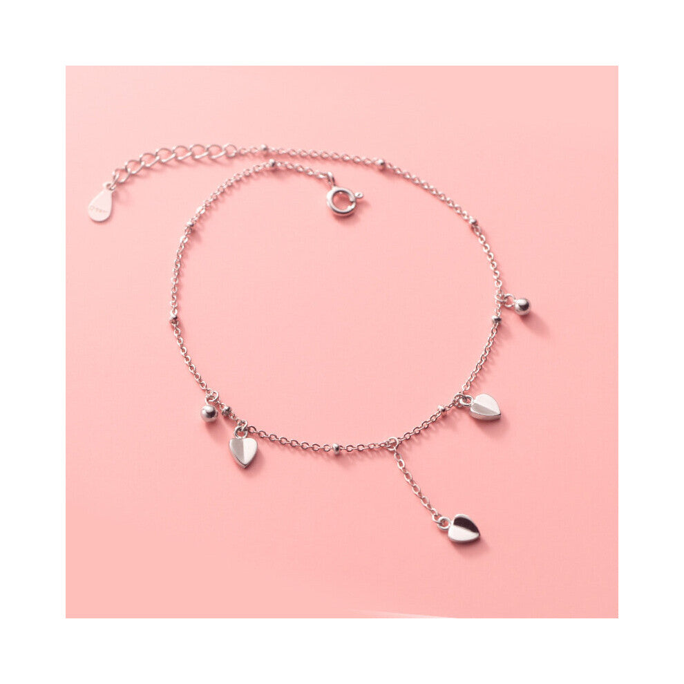 Heart Anklet Ornament Female Love Bracelet On The Leg Chain 925 Sterling Silver Women Jewelry Summer Accessories