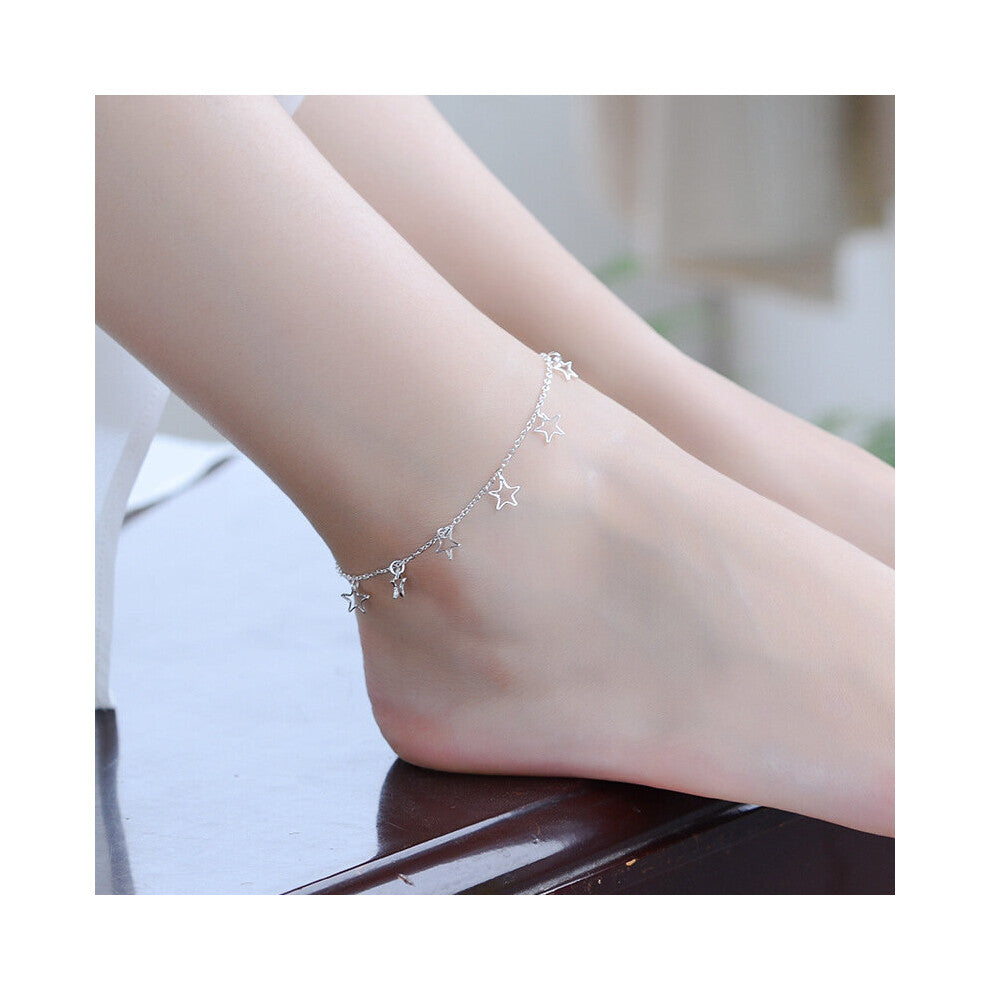925 Silver Anklets For Women Jewelry Girl Star Bracelets Silver 925 Lady Wedding Accessories Female Gift