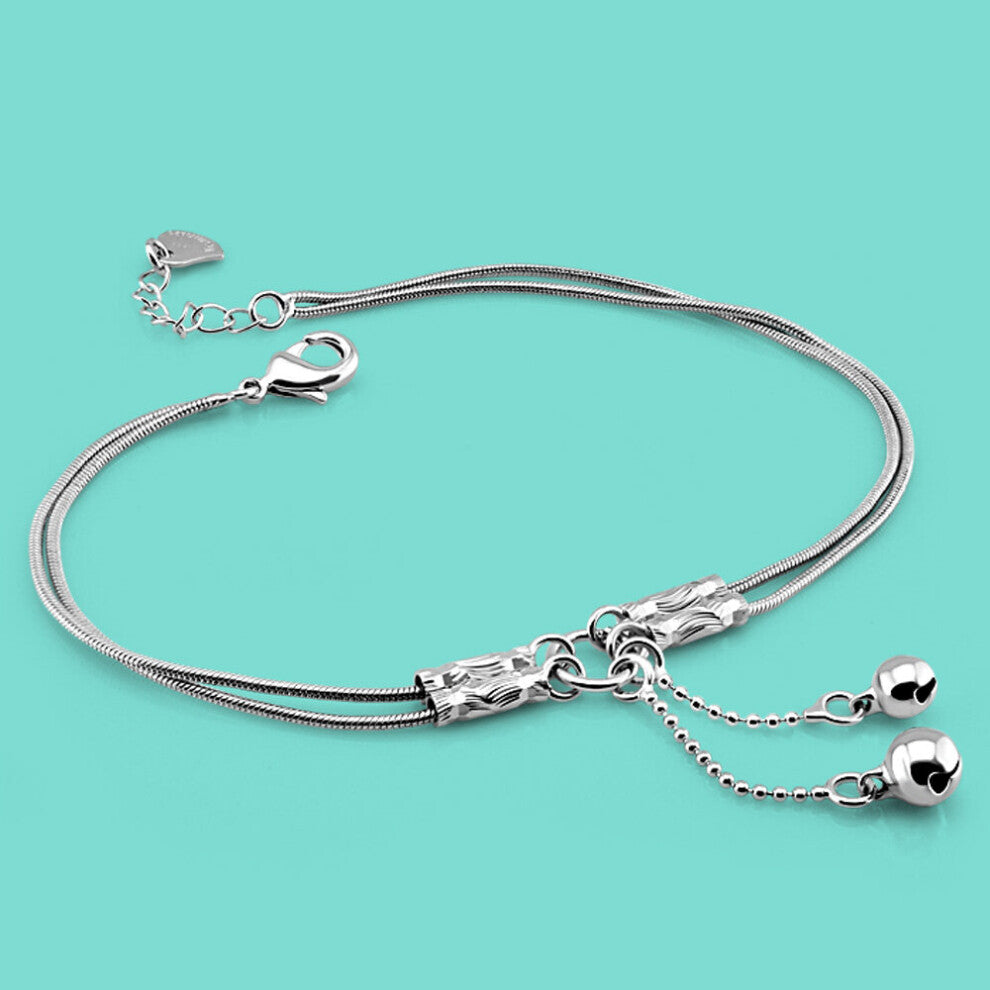 Summer Jewelry 925 Sterling Silver Anklet Women Minimalist Ankle Bell Bracelet Ankle Jewelry Beach Accessories