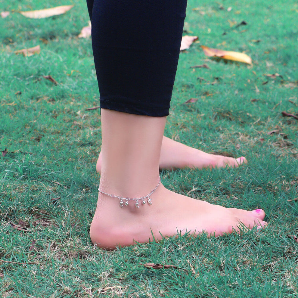 100% 925 Silver Anklet Women's Dolphin Pendant Ankle Bracelet Summer Sandals Jewelry Accessories