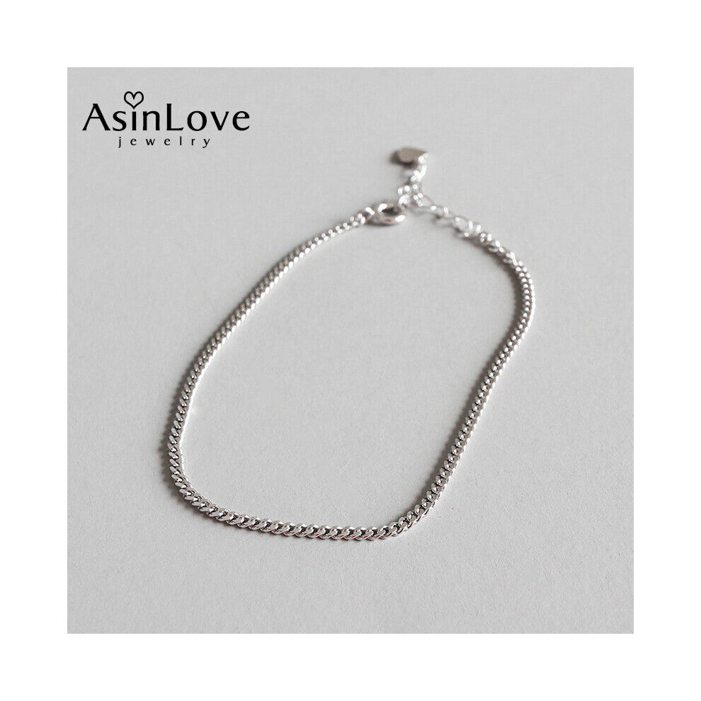 Personality 925 Sterling Silver Anklet for Women Fine Jewelry Minimalist Tiny Chain Anklet Summer Accessories