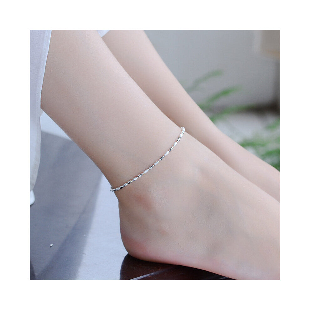 Female Sterling Silver Anklets For Women Jewelry Charm Silver Bracelets Girl Birthday Party Accessories Female Summer