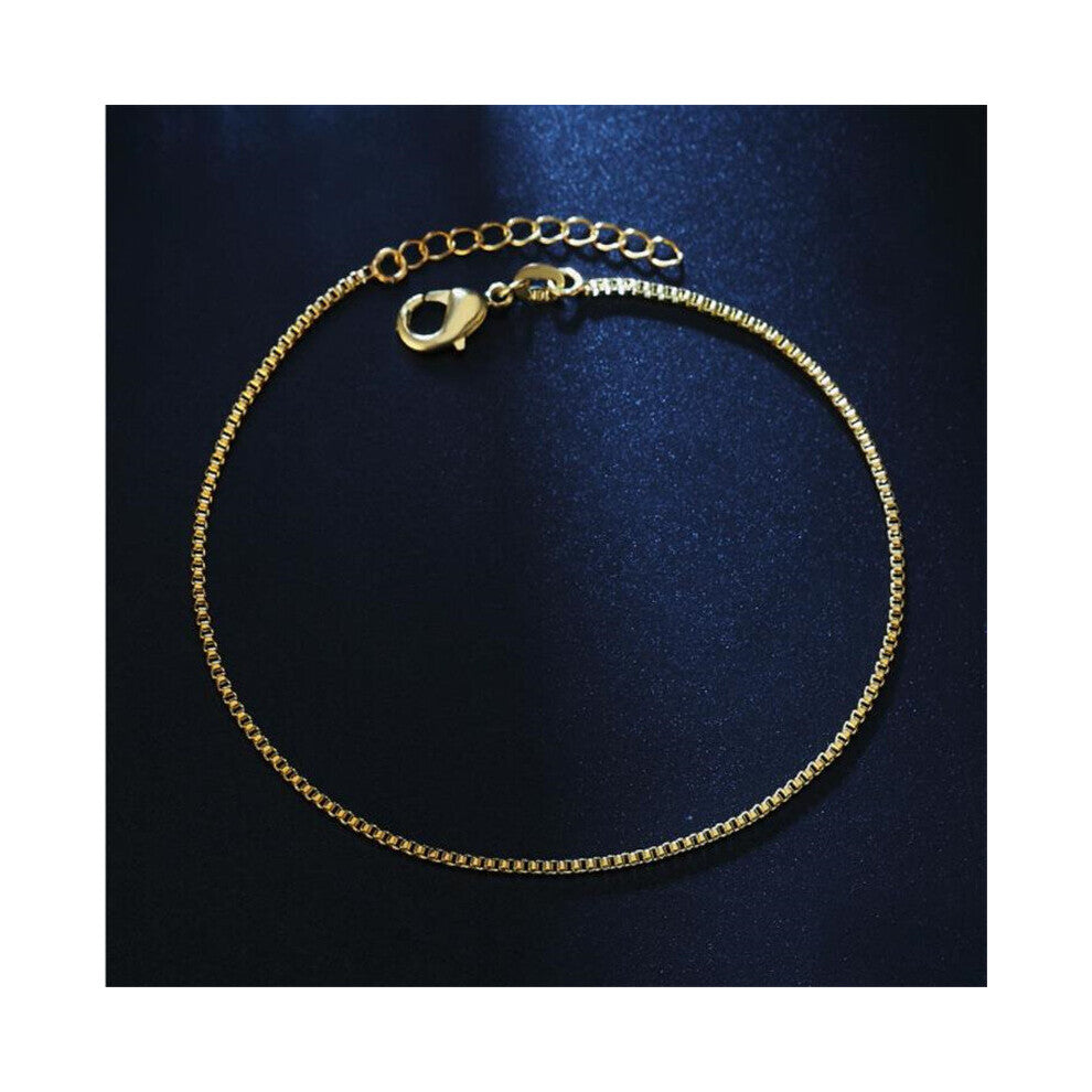 LUKENI 925 Sterling Silver Bracelets For Women Jewelry Charm Box Chain Anklets Girl Christmas Female Accessories