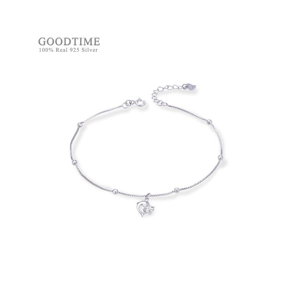 Noble Women Anklet 925 Sterling Silver Dolphin Shape Zircon Beads Anklet Accessories Foot Accessories Dress Up For Girl Gift