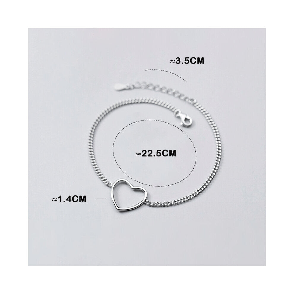 925 Sterling Silver Leg Bracelet Ankle Women Body Chain Summer Accessories Hollow Love Female Heart Foot Ornament
