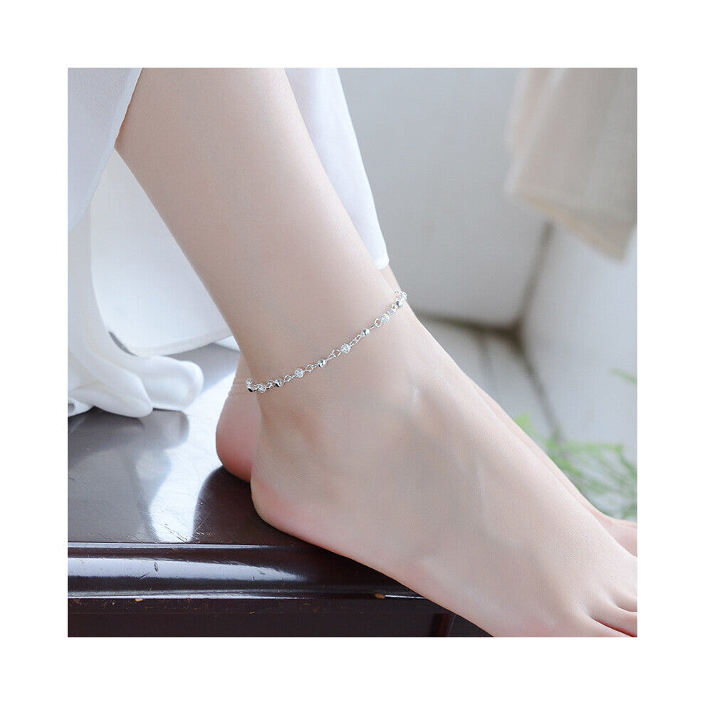 Sterling Silver 925 Anklets For Women Jewelry Charm Hollow Ball Girls Bracelets Silver Lady Party Accessories