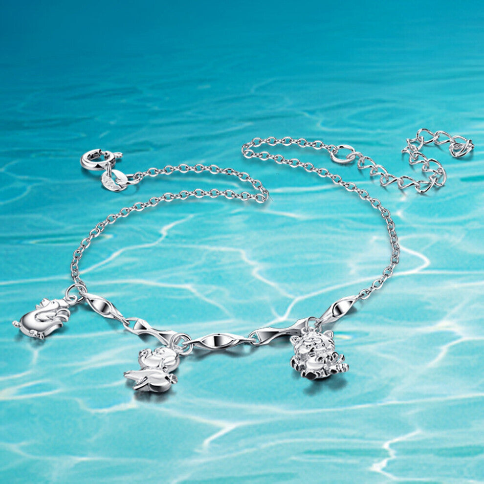 small animal anklet 925 sterling silver anklet for women chicken pig foot accessories send girl party
