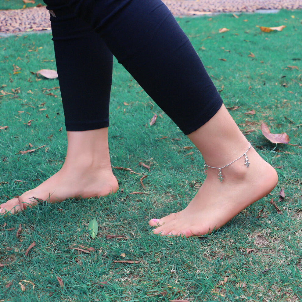 Summer Jewelry Women's 925 Sterling Silver Anklet Sandals Ankle Silver Chain Minimalist Beach Party Accessories Tornozeleira