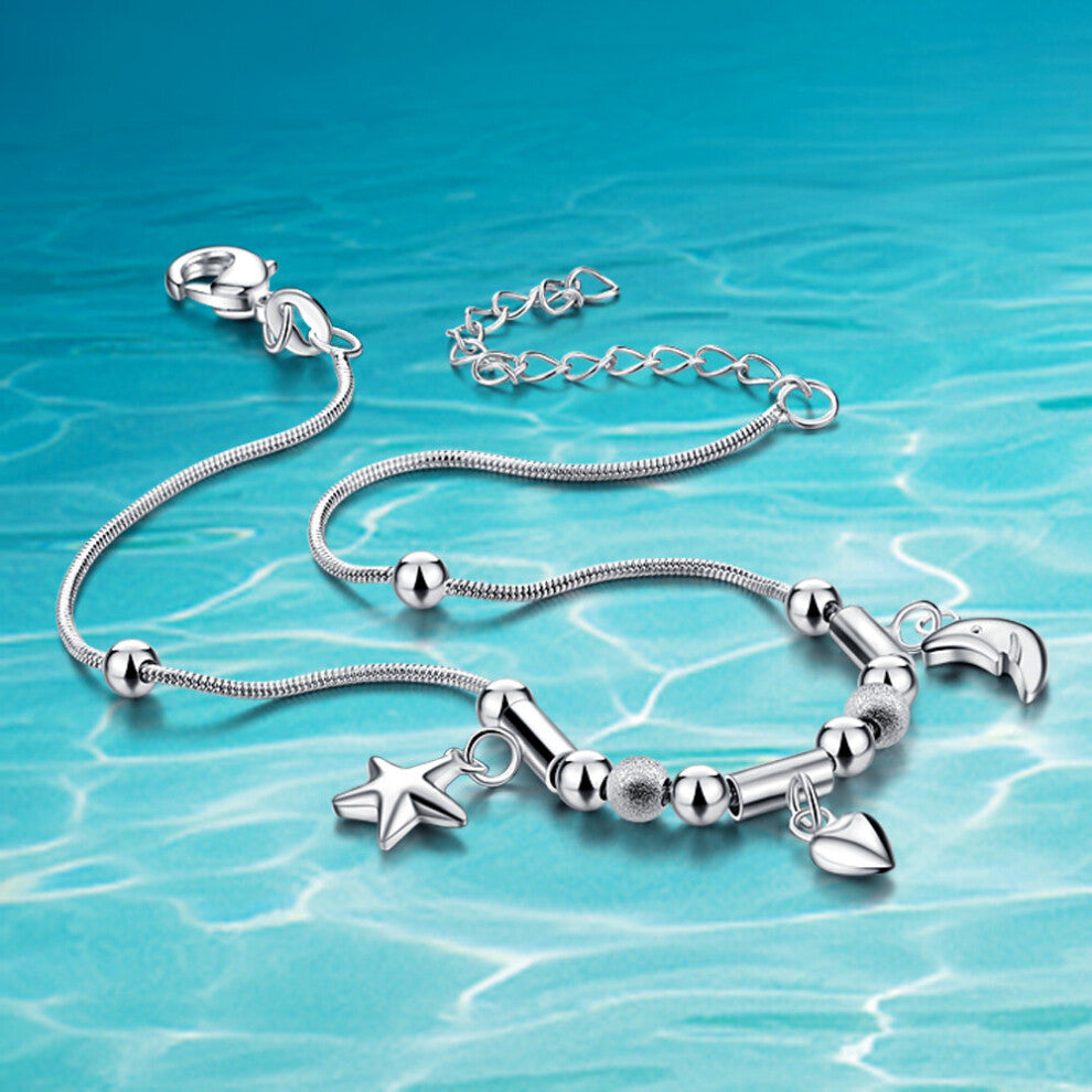 !!! 925 women sterling silver anklets;925 Sterling silver anklet for women; 925 solid pure silver jewelry