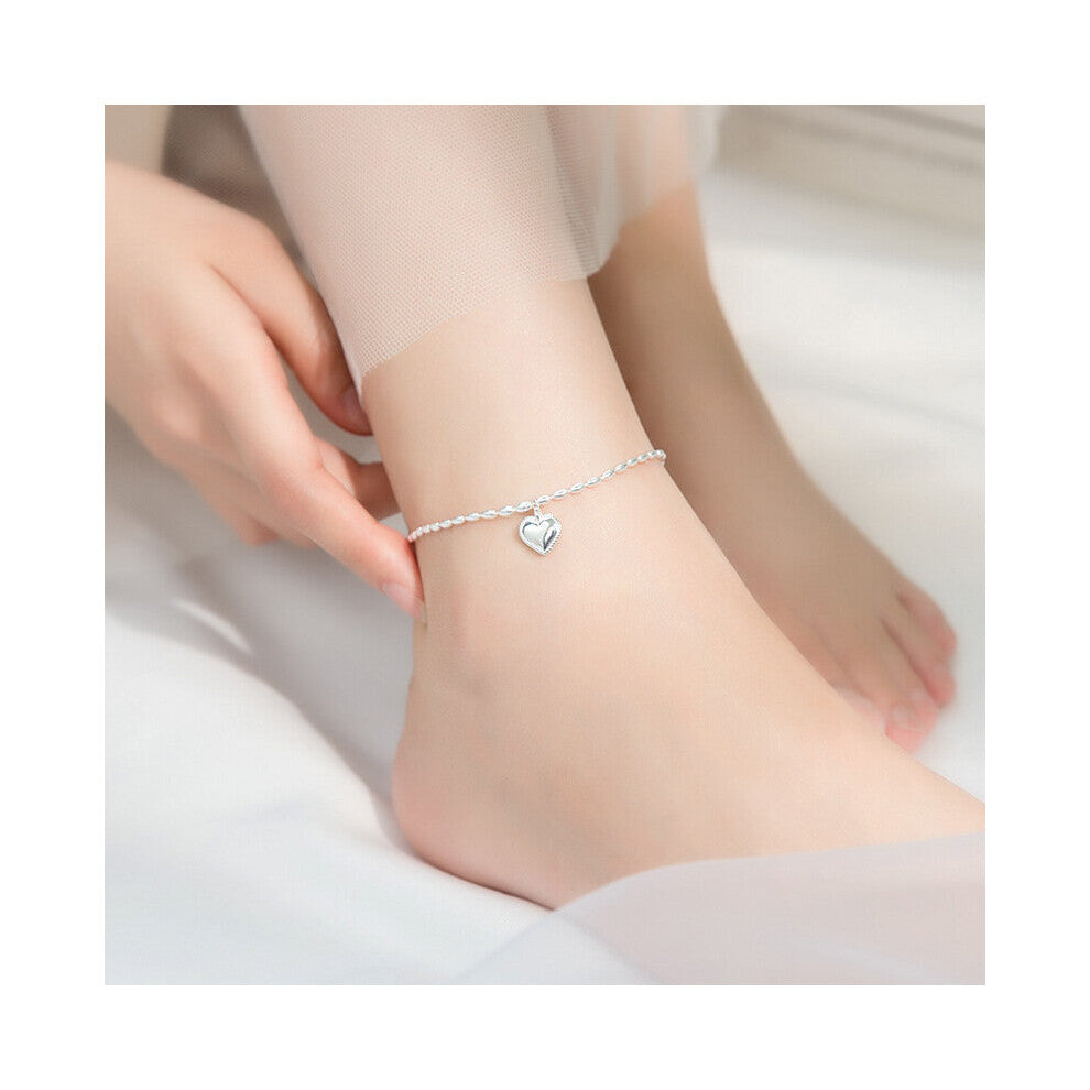 Summer Accessories Ankle Chain Foot Bracelet For Women Leg Jewelry 925 Sterling Silver Love Pendant Feminine Peas Gift