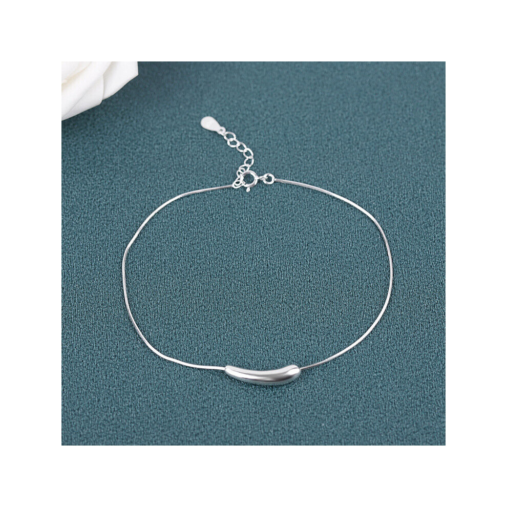 Statement Eggplant Shaped Decorative Women Ankle Bracelet Real 925 Sterling Silver Female Anklet