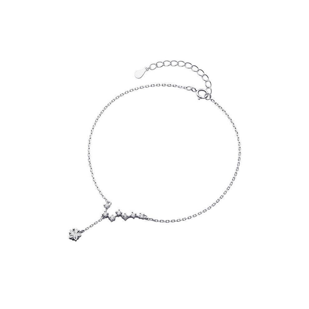 Real 925 Sterling Silver Zircon Star Anklet For Women Fine Jewelry MInimalist Accessories Summer