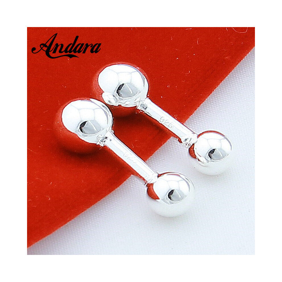 Silver Round Ball Shirt Cufflinks 925 Silver Cufflink Jewelry Women Man Gift