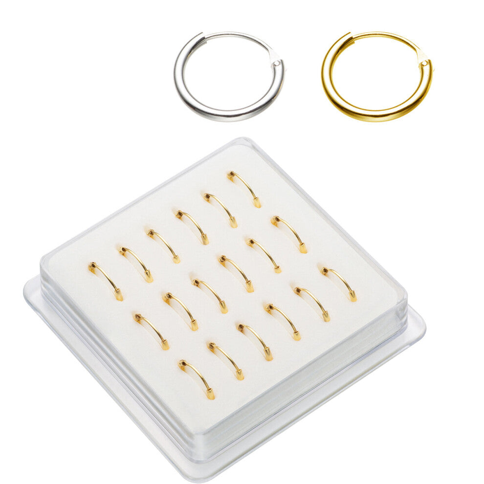 925 Silver Small Hoop Earrings Endless Hypoallergenic Earrings Cartilage Earring Hoops Nose Hoop Ring for Men Women