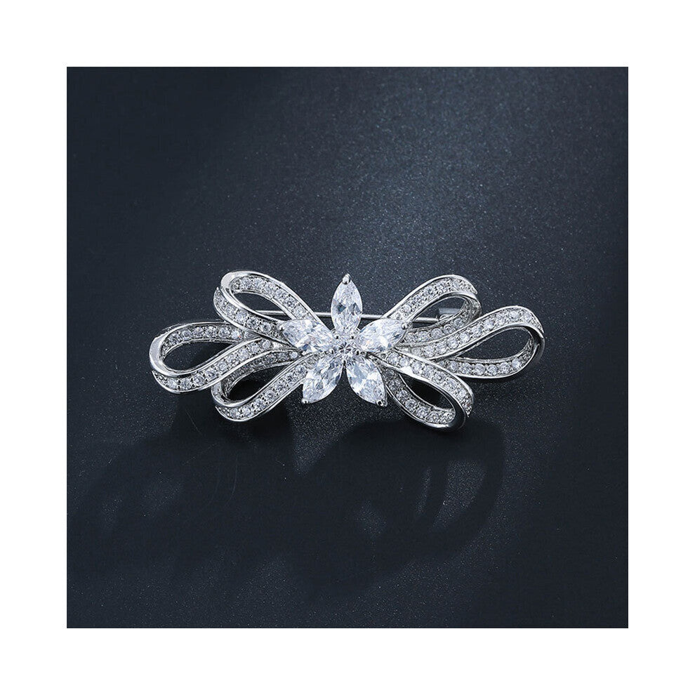 925 Sterling Silver Butterfly Brooch for Bridal Bouquet Wedding Dress Accessories Brooch Jewelry Name Jewelry