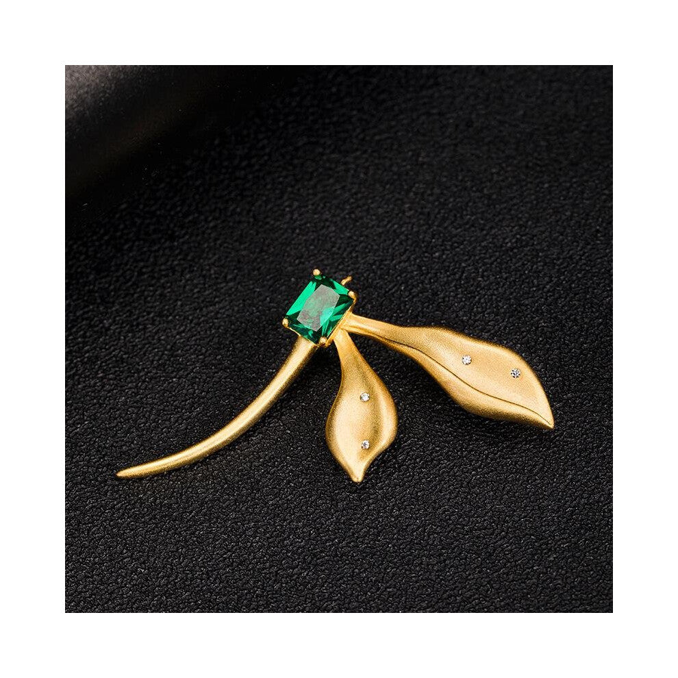 Real 925 Sterling Silver Jewelry Zircon Dragonfly Brooch 18k Plated Brooches For Women Accessories