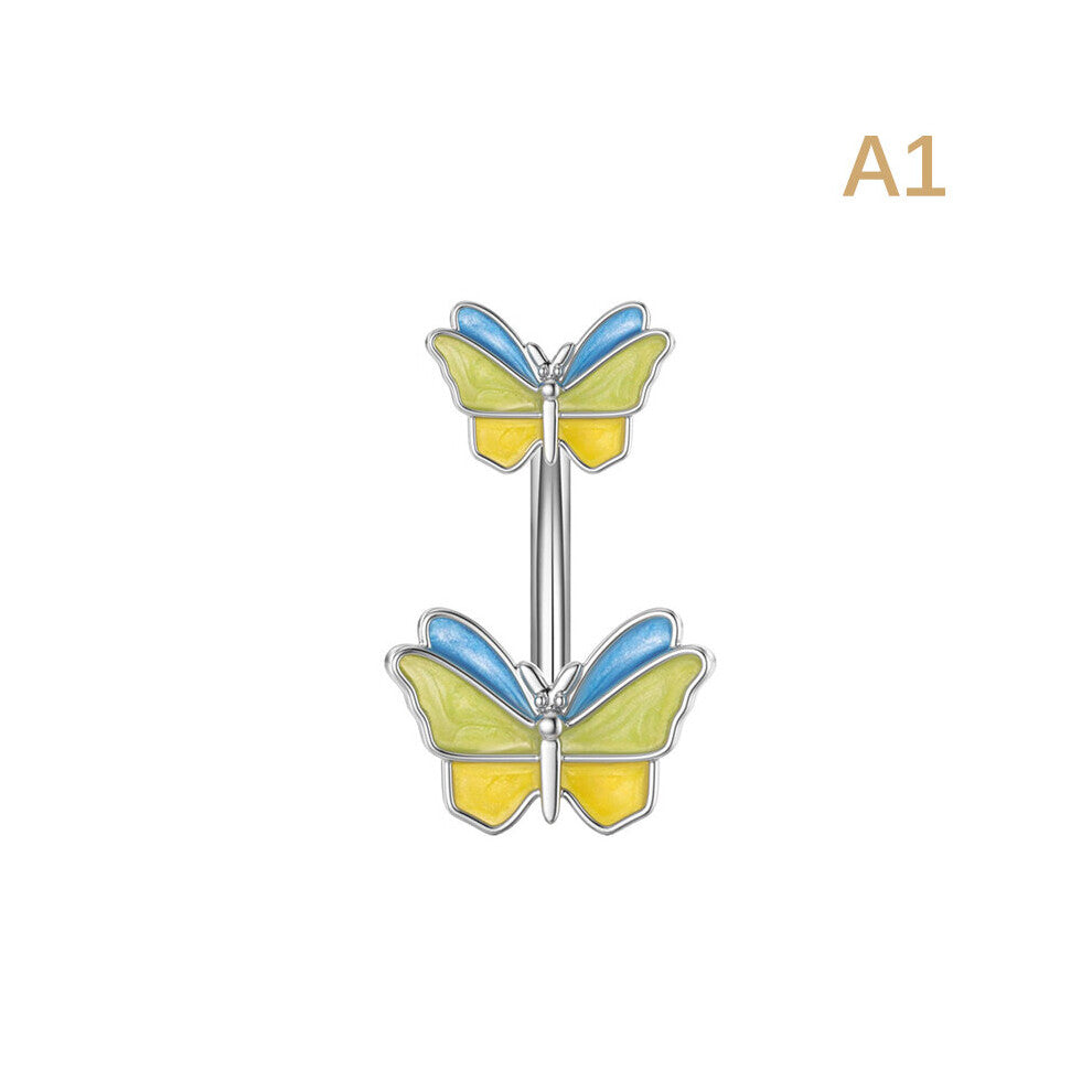 Butterfly Belly Button Ring Surgical Steel Navel Piercing Ring Jewelry Accessories For Girls Woman Gift