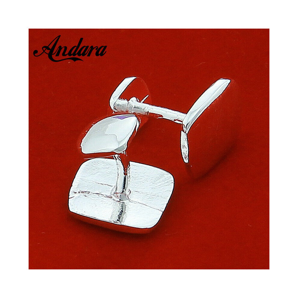Hot Silver Square Cufflink Men Silver Shirt Cufflink Shirt Buttons Women Cufflinks Jewelry
