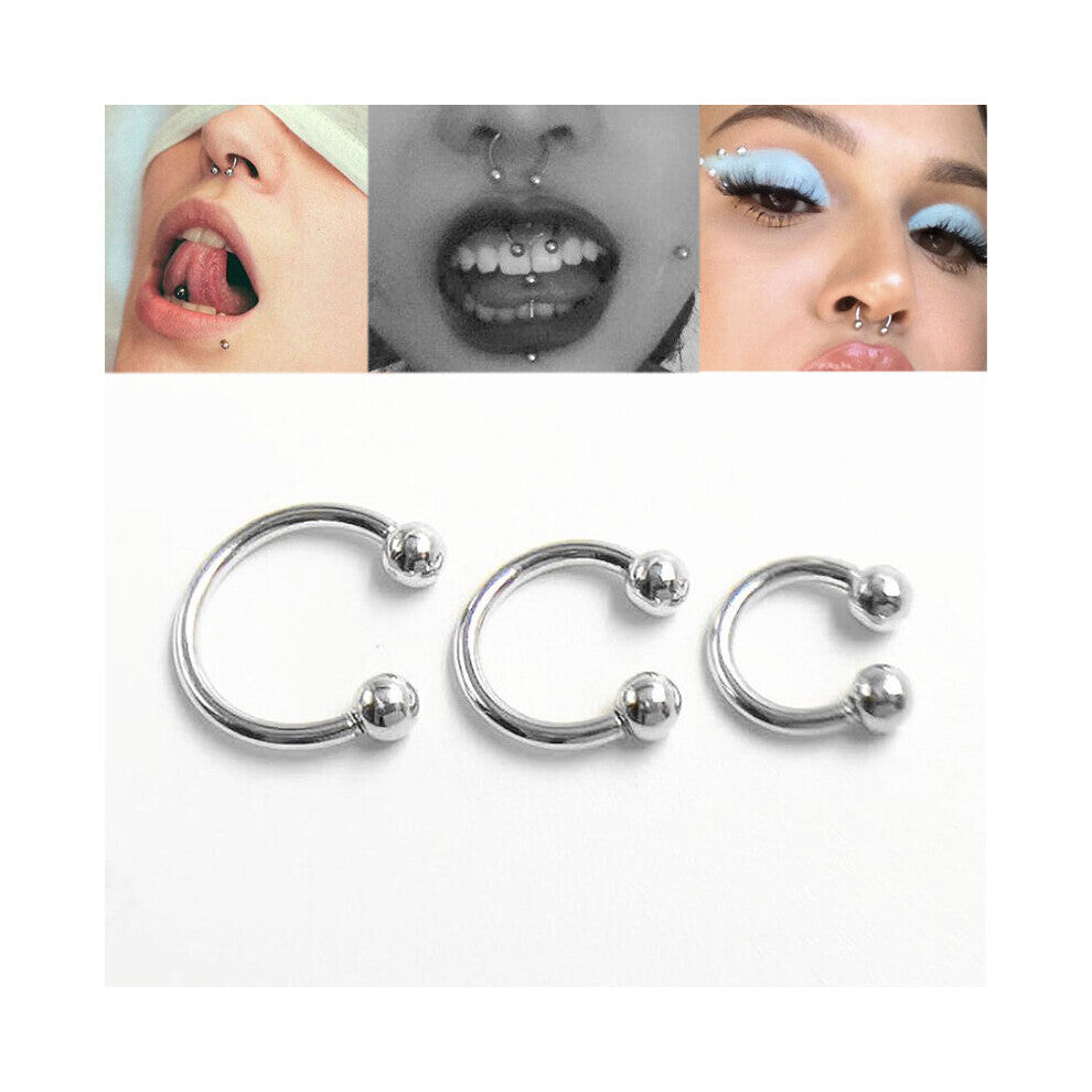 5pcs-lot 925 sterling silver Horseshoe Circular Ring Labret Nipple Hoops Nose Eyebrow Piercing Jewelry