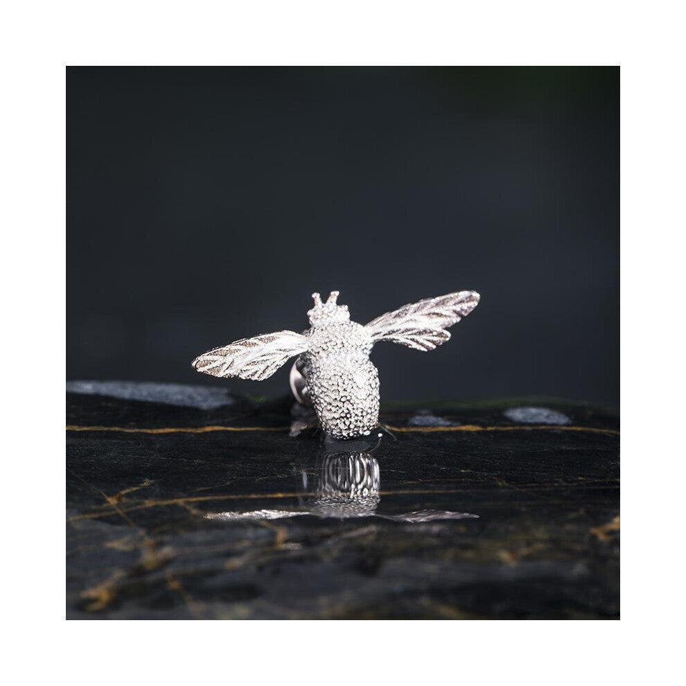 Real 925 Sterling Silver Jewelry Bee Brooch Collar Pin For Women Teenage Girl Brooches Accessories