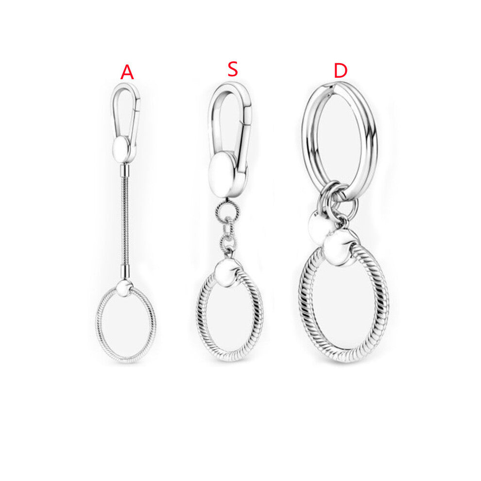 Pan key chain DIY accessories suitable for 925 Sterling Silver Beaded women's