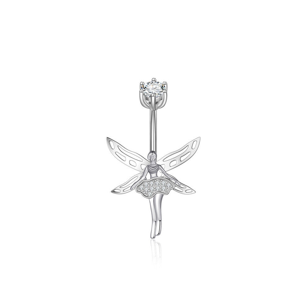 Angel Girl Belly Button Piercing 925 Sterling Silver Women's Accessories Navel Piercing Selling Female