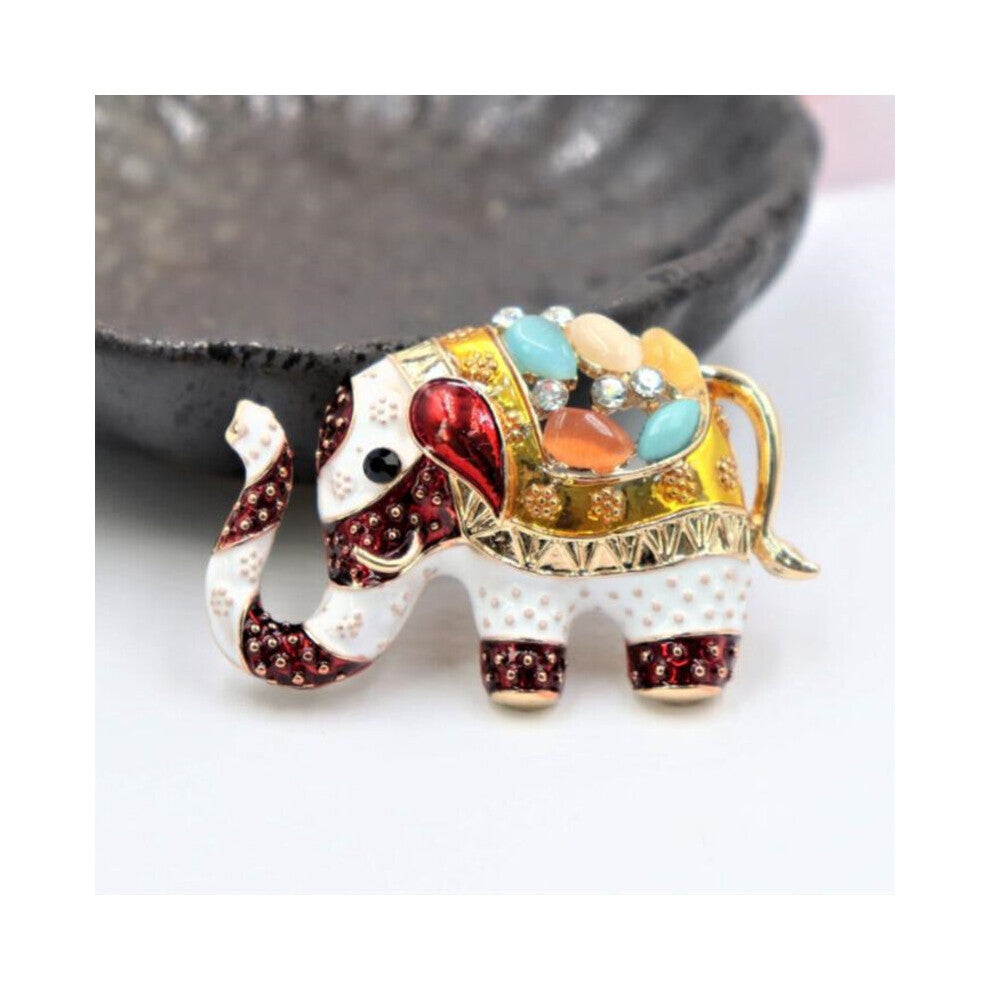 Elephant Shape Brooch Colorful Enamel Resin Brooches Pins For Women Kids Scarf Clothes Hat Accessories Jewelry