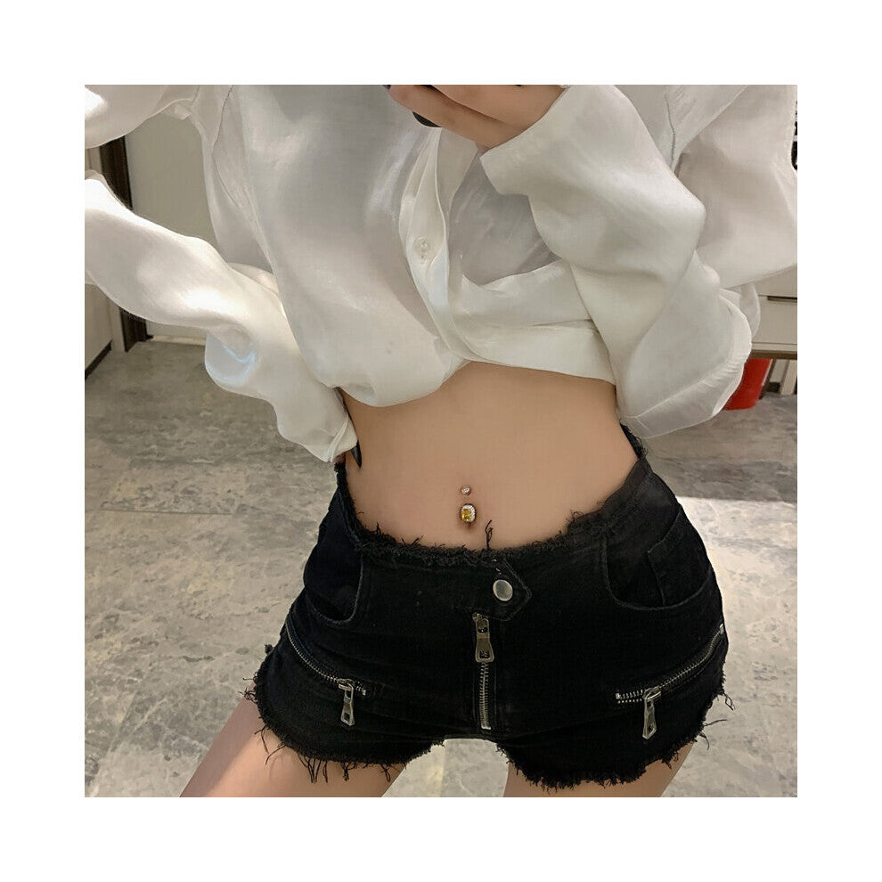 925 Sterling Silver Belly Button Piercing Women Square Human Body Jewelry Latin Dance Accessories Female Crude 1.2 1.5MM