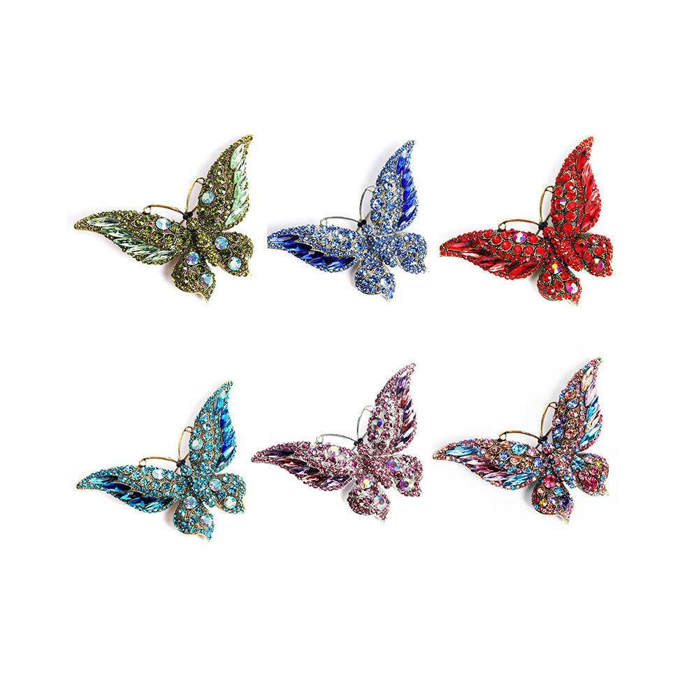 Big Butterfly Brooch Crystal Pin Brooches For Women Party Banquet Rhinestone Pins Clothese Accessories