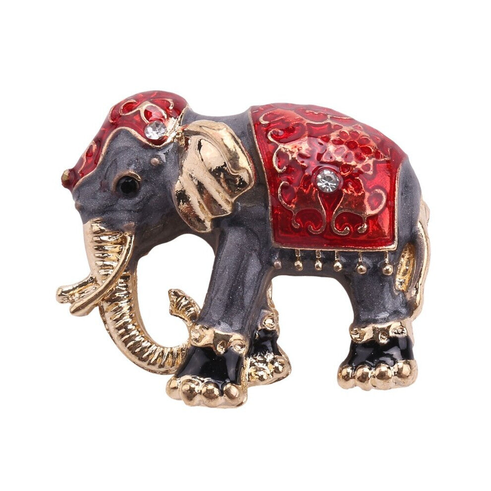Lovely Garment Accessories Rhinestone Brooch Pin Enamel Brooch Jewelry Elephant Animal Shape