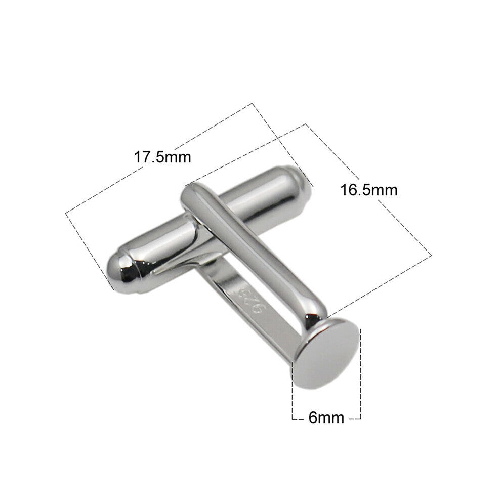 Beadsnice 925 Sterling Silver Cufflink Blanks Mens Jewelry Cufflink Findings with Flat Pad DIY for him ID34587