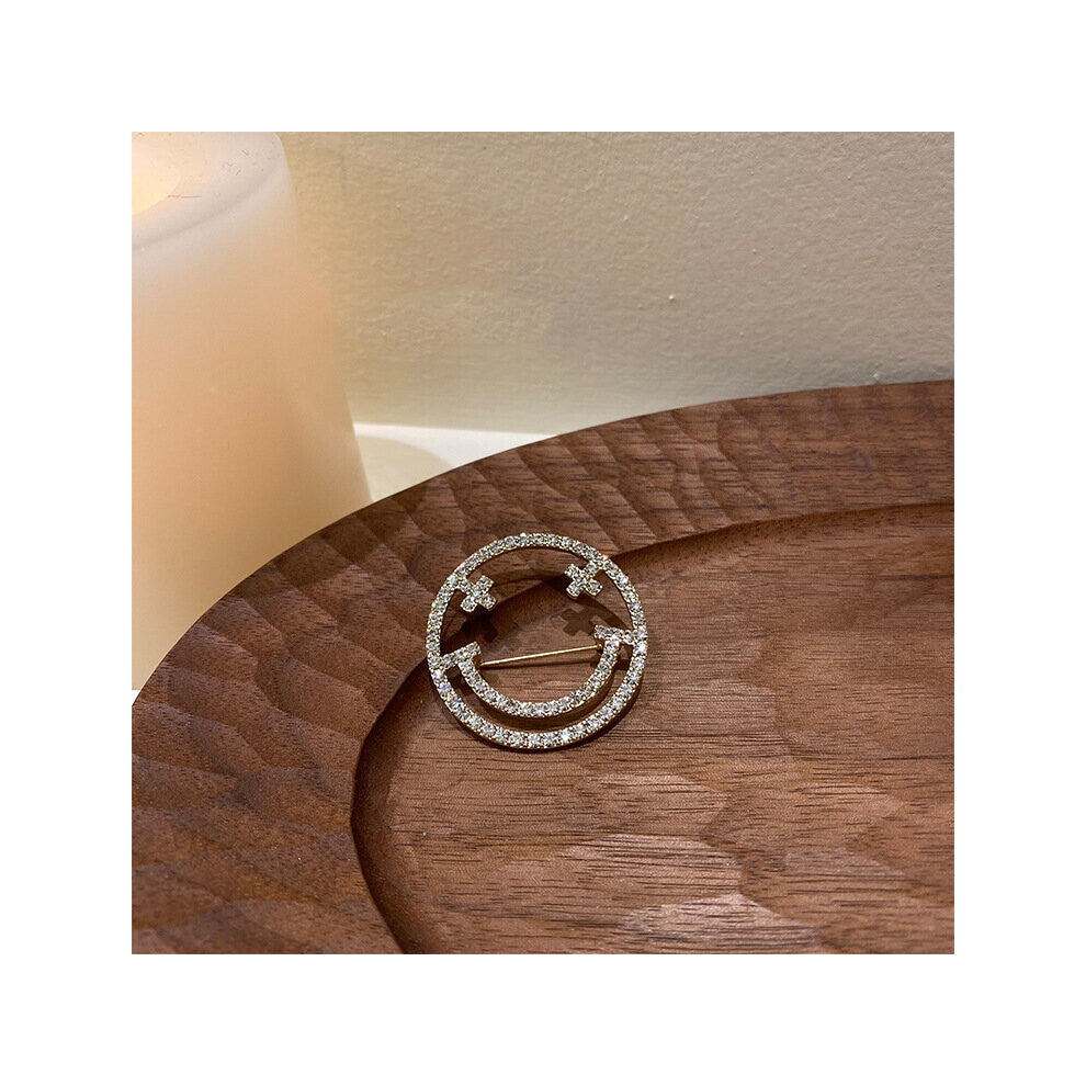 Brooches for Women Light Smiling Face Zircon Formal Attire Brooches Jewelry Accessories