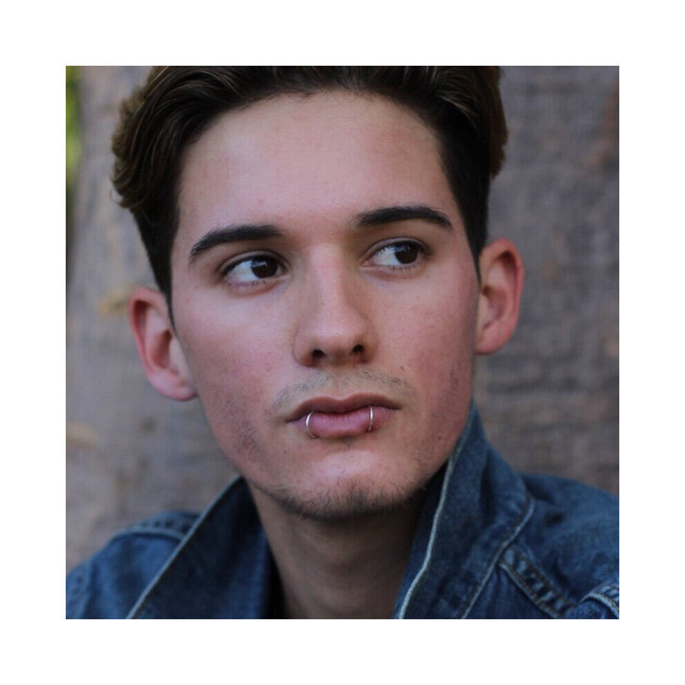 (10mm Black-silver Gold color) 1 pc 925 sterling silver nose rings nightclub men and women nose stud lip rings body jewelry punk accessories