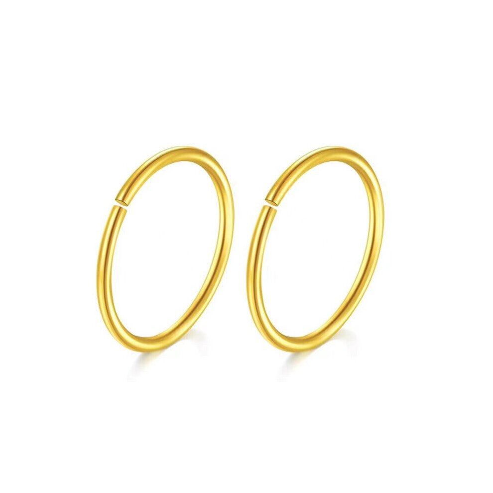 (12mm Black-gold) (PAIR) Nose Ring Hoop Delicate 925 Sterling Silver Nose Ring septum piercing 20g cartilage hoops fine jewelry