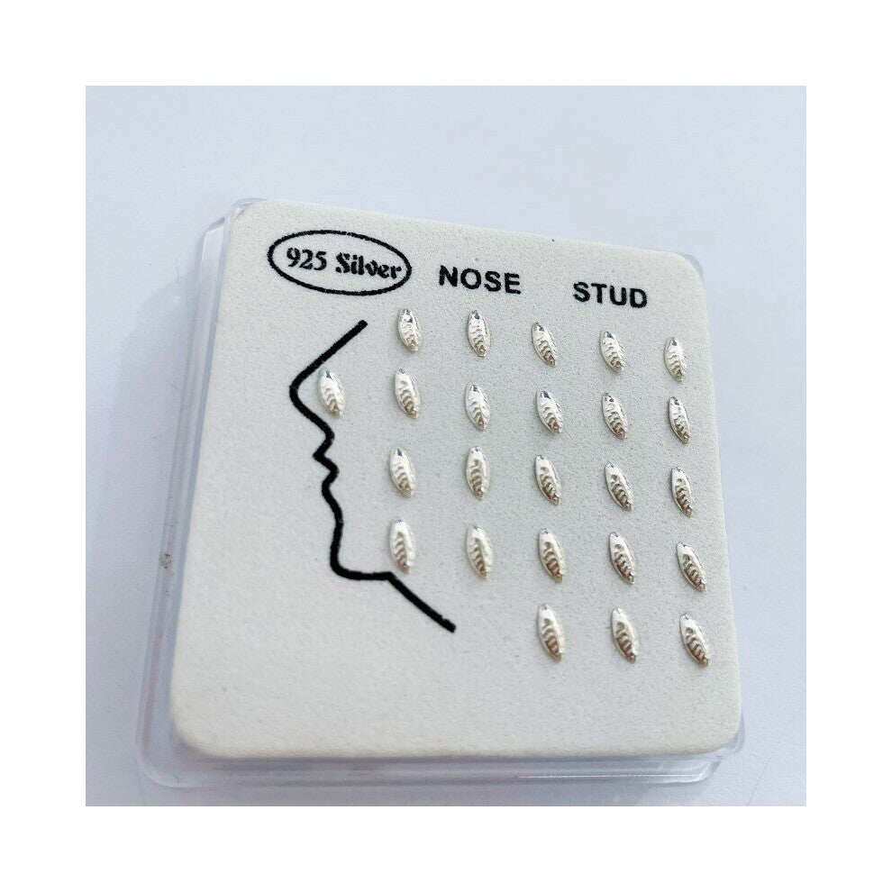 24Pcs 925 Sterling SilverGold leaf Nose Rings Studs for Women Men 22g Nose Body Piercing Jewelry ball end Daily Accessories